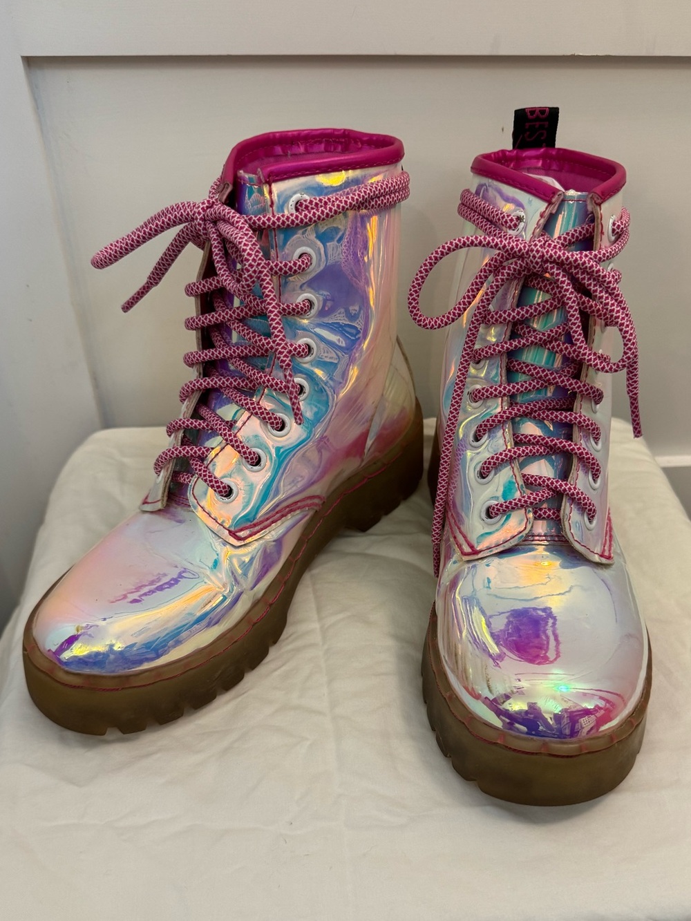 Iridescent Combat Boots